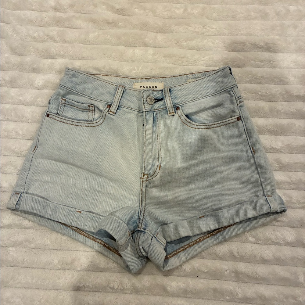 PacSun Sky Blue Denim Mom Shorts